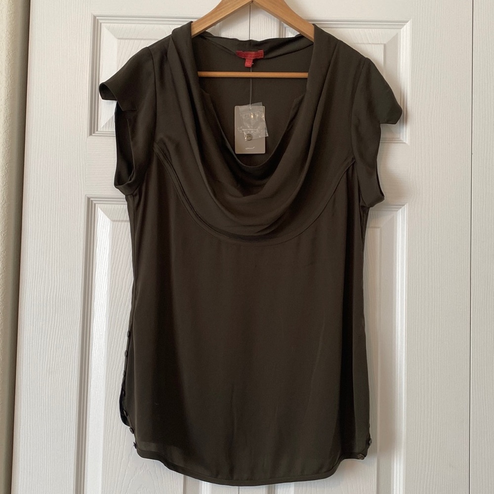 Women’s Olive Drape Neck Blouse